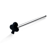 Enameled Silver Club Shaped Straight Nose Stud NSKA-356CL